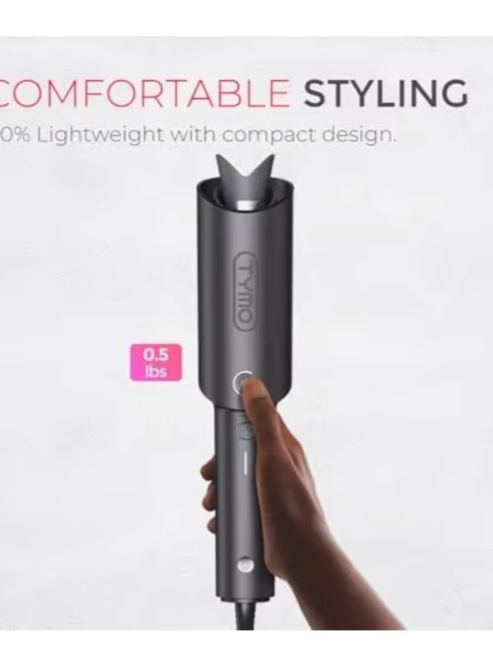 TYMO CURLPRO Automatic Rotating Curling Iron - Beach Waves Curling Wand 1 Inch